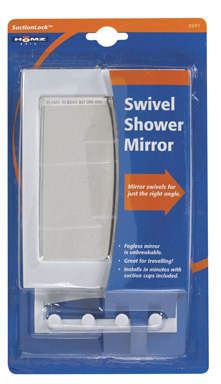 Shower Mirror Wht 11"h