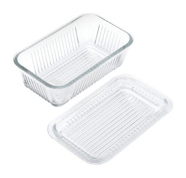 Butter Dish Clear Gls