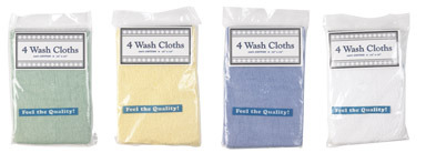 WASH CLOTH 4PK ASSTD