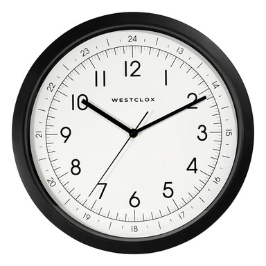 WALL CLOCK 14" BLK/WH