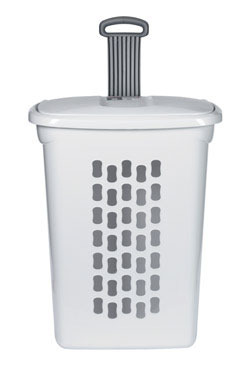 Wheel Laundry Basket Wht