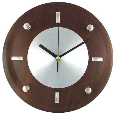 Clock Wall11" Glass/wood