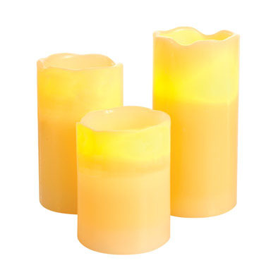 CANDLE FLAMELSS 3PK PILR