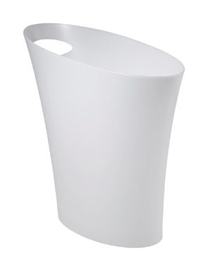 Wastebasket Skinny Wht