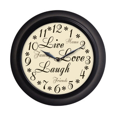 Wall Clock Live Laugh12"