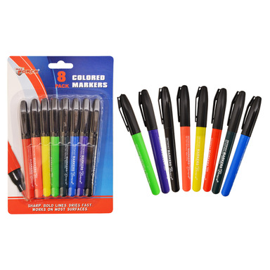 COLORED MARKERS ASST 8PK