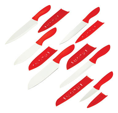 KNIFE SET RED 12PC