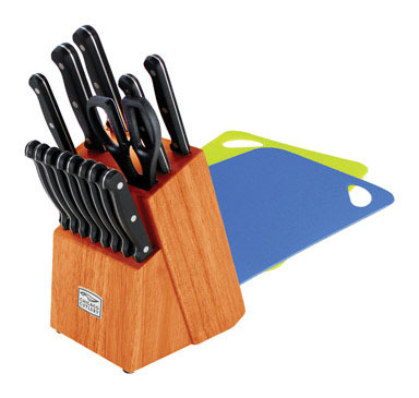 KNIFE SET BLK 17PC