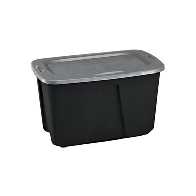 Tote Blk W/gry Lid 32gal