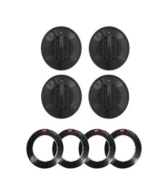 KNOB KIT GAS BLACK 4PK