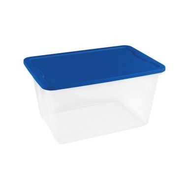 Tote Clr/blu Lid 56qt