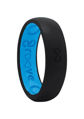 RING GRV THIN BLK/BLU 7