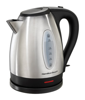 ELEC KETTLE BLK/SLV1.7LT