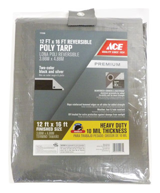 Tarp Silvr/black 12'x16'