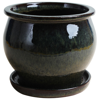 Planter Glazed 8" Green