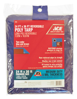 TARP POLY BLUE /BRN24X36