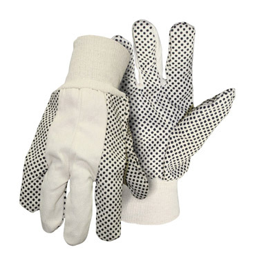 Pvc Dot Gloves Canvas Lg