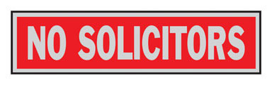 Sign No Solicitors 2x8"