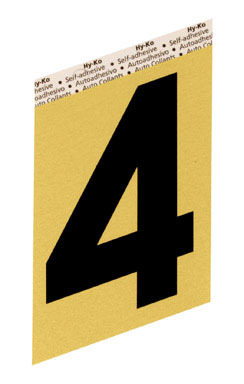 NUMBER"4" GOLD 3.5" ALUM