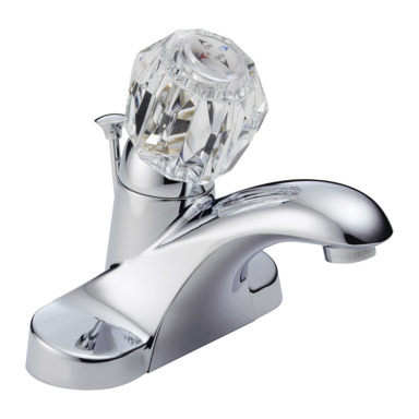 FAUCET LAV. 4"CRYSTAL+PV