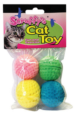 CAT TOY SPONGE BALLS 4PK