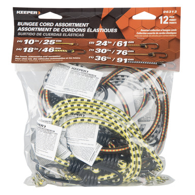 BUNGEE CORD ASST 12PK