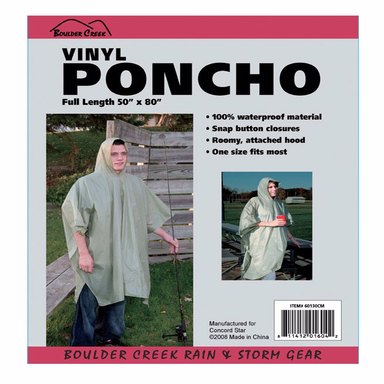 Poncho Vinyl 50"x80"oliv