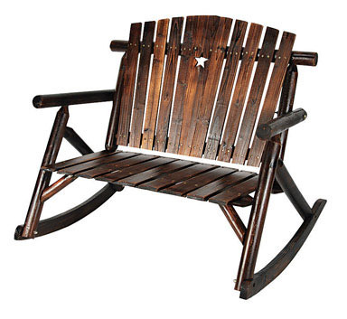 WOOD ROCKING BENCH CHAIR