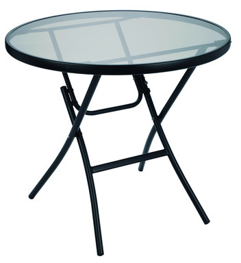 SMOKE GLASS TABLE 32"FLD