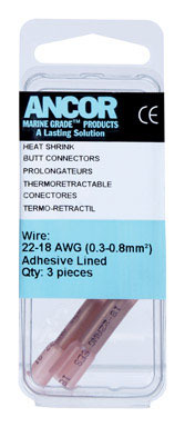 Butt Connctr22-18awg 3pk