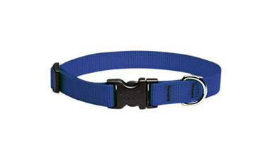 DOG COLLAR 9-14" ADJ BLU