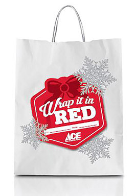 ACE SHOPPING BAG RED/WHT