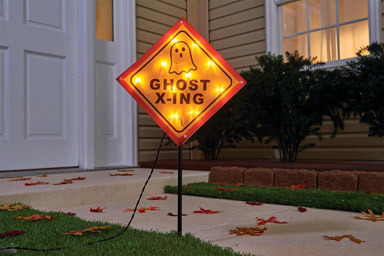 Ghost X-ing Lawn Sign