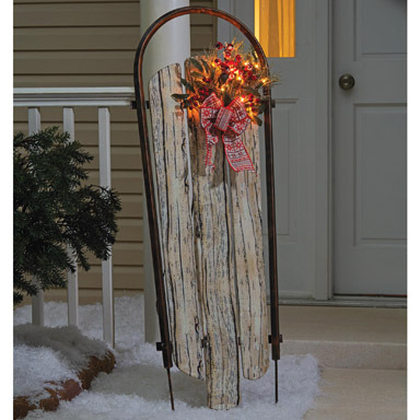 YARD DECOR LIT SLEIGH