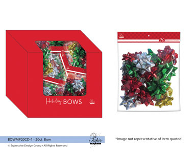 Holiday Bows Asst 20pk