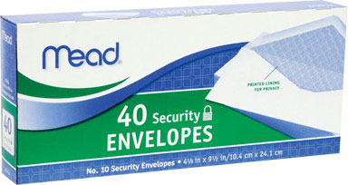 Envelope Security#10pk40