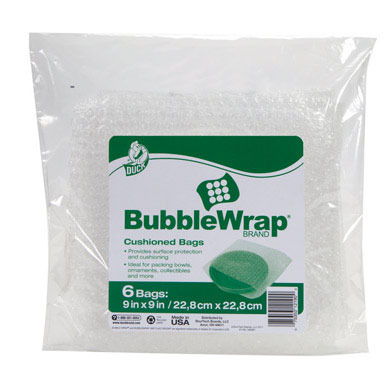 BUBBLE BAGS 9"X9" PK/6