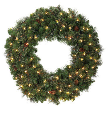 LIT OREGON WREATH 30"