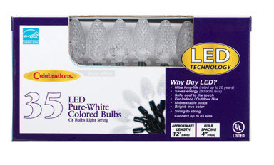 C6 LED LIGHTS 35 CT WHT