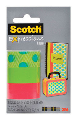 EXPRESSIONS TAPE GRN3PK