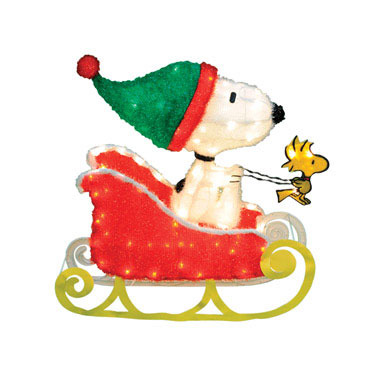 SNOOPY IN SLEIGH 3D 28"