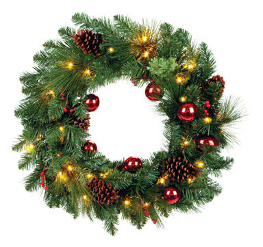 CORDLESS WREATH 30 LED