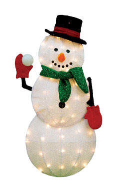 PRELIT SNOWMAN 2D 32"