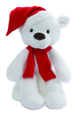 WHT BEAR W/RED HAT&SCARF