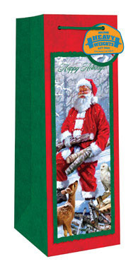 NS WINE BOTTLE BAG SANTA