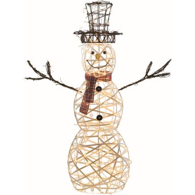 WIRE SNOWMAN 3D WHT 48"