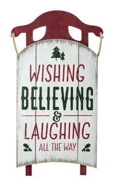 SLED WISH BELIEVE PLAQUE