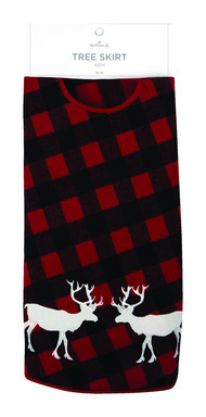 DEER TREE SKIRT PLAID48"