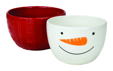 SNOWMAN STACK BOWLS 2PK