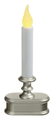 SM BASE CANDL PEWTR LED